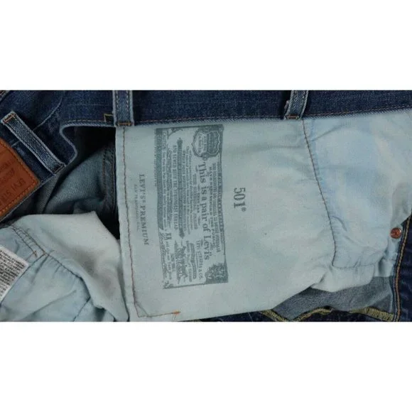 Levi's 501 Premium Denim Jeans Size 40 x 30 High Waist Button Fly Straight Leg - Picture 8 of 16